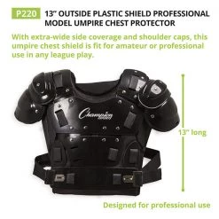 Umpire Gear Champion Sports 13 Inch Outside Plastic Shield Pro Chest Protector