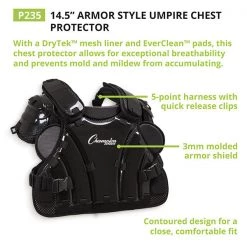 Champion Sports 14.5 Inch Armor Style Umpire Chest Protector Umpire Gear