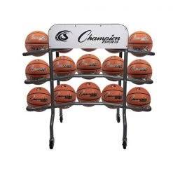 Ball Storage Cages And Carts Champion Sports 3-Tier Pro Basketball Rack