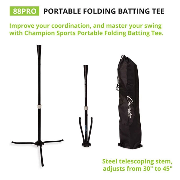 Champion Sports 88Pro Portable Folding Batting Tee 3 Champion Sports 88Pro Portable Folding Batting Tee