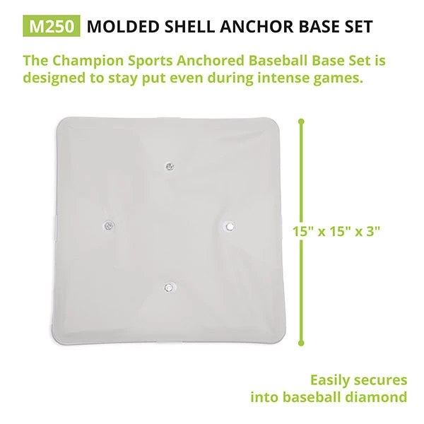 Bases & Plates Champion Sports Anchored Base Set With Molded Shell 2 Bases & Plates Champion Sports Anchored Base Set With Molded Shell