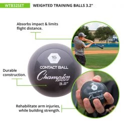 Champion Sports Black Weighted Training Balls Set Of 6 Starting Pistol Accessories