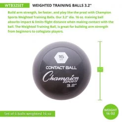 Champion Sports Black Weighted Training Balls Set Of 6 Starting Pistol Accessories