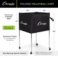 Champion Sports Collapsible Volleyball Cart 13 Champion Sports Collapsible Volleyball Cart