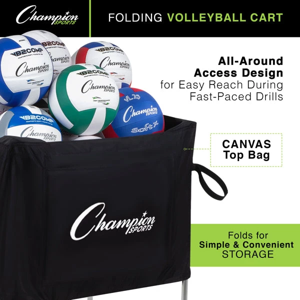 Champion Sports Collapsible Volleyball Cart 5 Champion Sports Collapsible Volleyball Cart