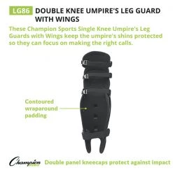 Umpire Gear Champion Sports Double Knee Umpire Leg Guard With Wings