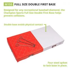 Champion Sports Full Size Double First Base Bases & Plates