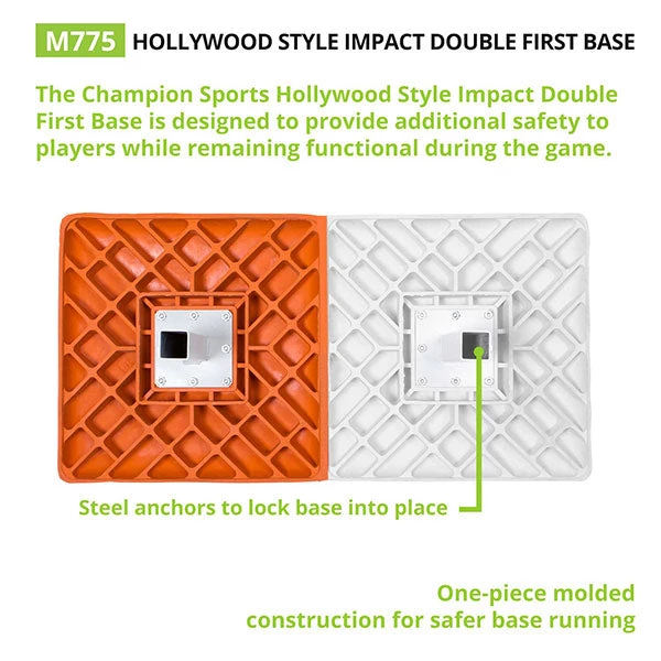 Champion Sports Hollywood Style Double First Base Bases & Plates 4 Champion Sports Hollywood Style Double First Base Bases & Plates