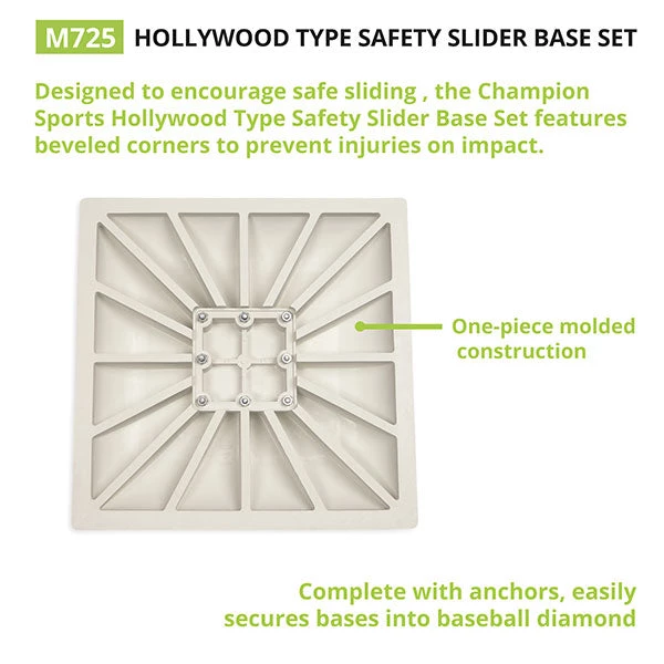 Champion Sports Hollywood Type Safety Slider Base Set Bases & Plates 3 Champion Sports Hollywood Type Safety Slider Base Set Bases & Plates