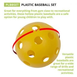Champion Sports Plastic Baseball Assorted Color Set Of 6