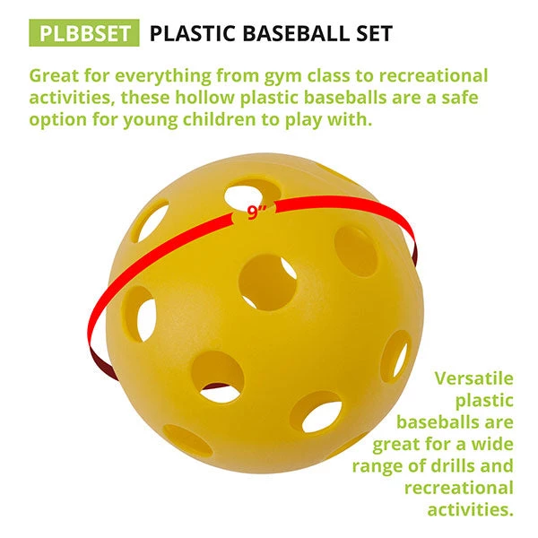 Champion Sports Plastic Baseball Assorted Color Set Of 6