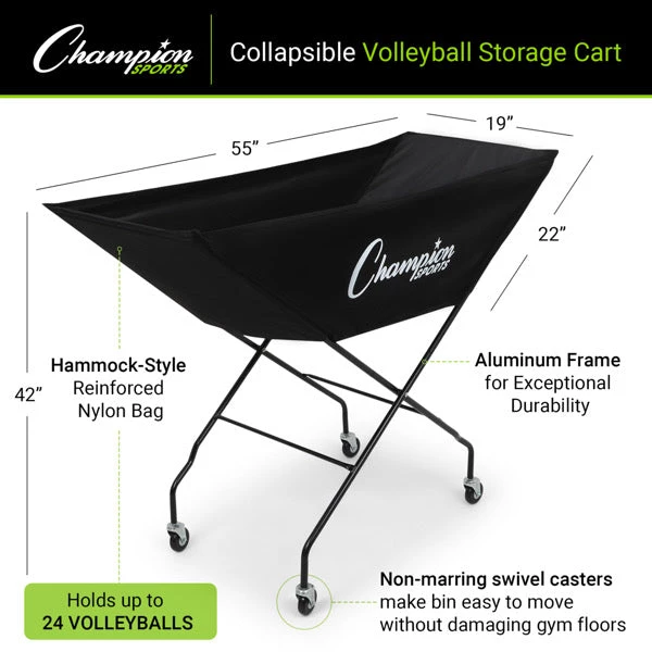 Champion Sports Pro Collapsible Volleyball Cart 1 Champion Sports Pro Collapsible Volleyball Cart
