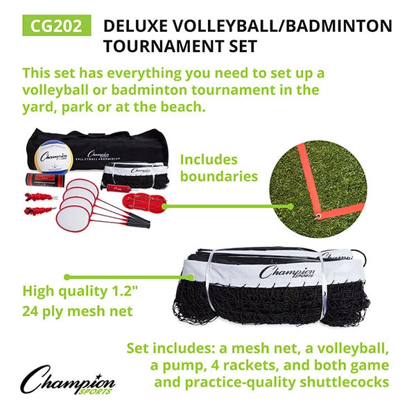 Champion Sports Tournament Series Volleyball/Badminton Set 2 Champion Sports Tournament Series Volleyball/Badminton Set