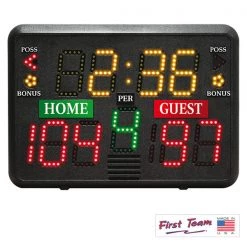 First Team FT805B Portable Tabletop Scoreboard Scoring Equipment And Shot Clocks