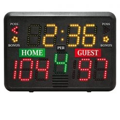 First Team FT805B Portable Tabletop Scoreboard Scoring Equipment And Shot Clocks
