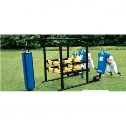 Football Blocking Dummies Fisher 12-Arm Power Blaster W/ Hanging Dummy & Boomer Sled