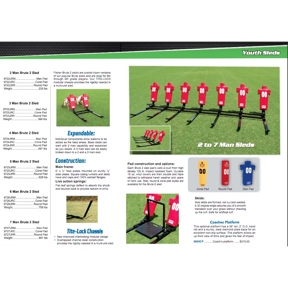 Fisher Athletic JR Brute 2 Youth Football Blocking Sleds 3 Fisher Athletic JR Brute 2 Youth Football Blocking Sleds