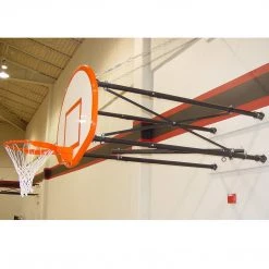 Gared Corner Mount Side-Fold Wall Mount Basketball Backstop, 4' - 6' Length 2500-4060A Indoor Basketball Hoops