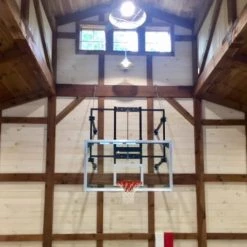 Gared Corner Mount Stationary Wall Mount Basketball Backstop, 9' - 12' Length