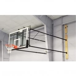 Gared Corner Mount Stationary Wall Mount Basketball Backstop, 9' - 12' Length