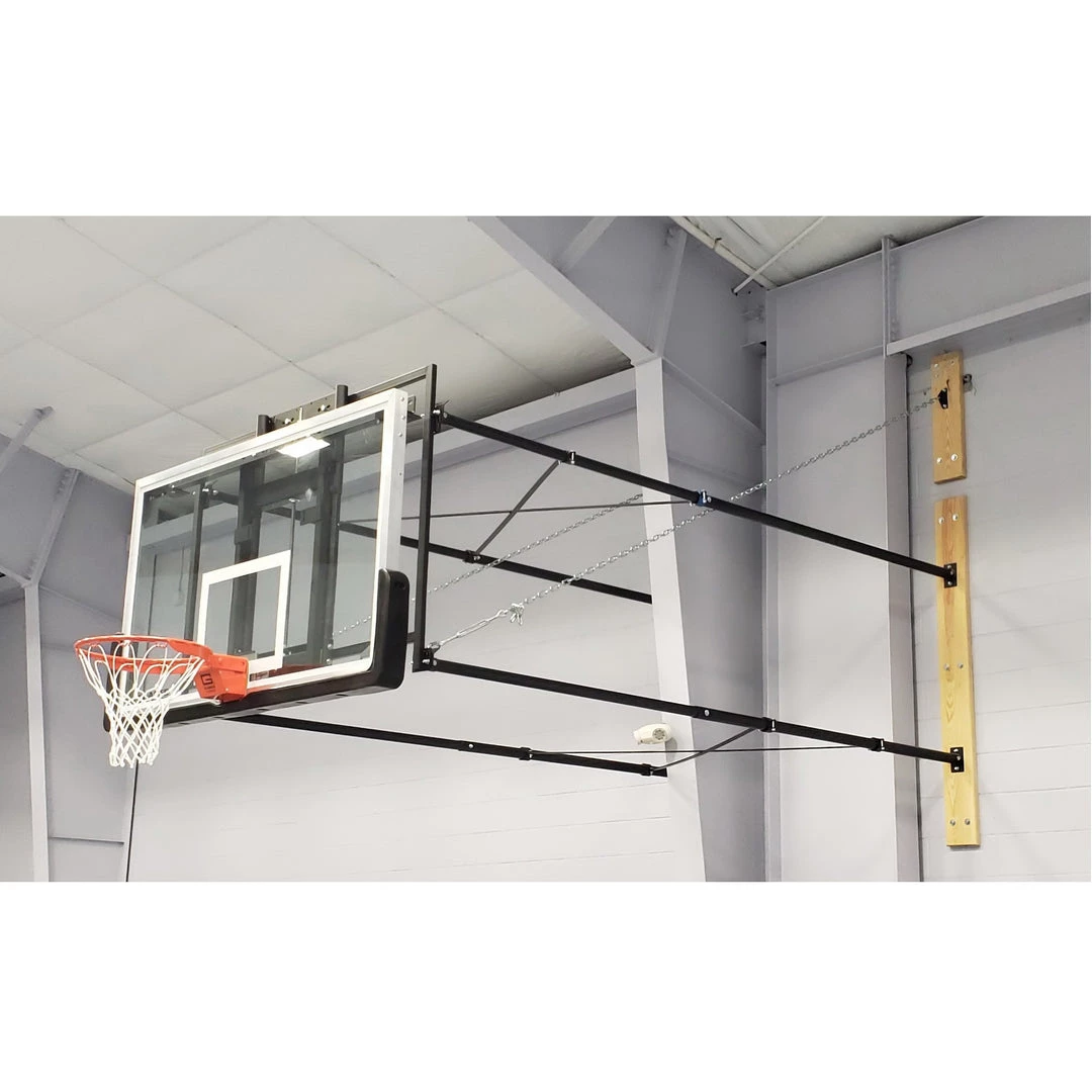 Gared Corner Mount Stationary Wall Mount Basketball Backstop, 9' - 12' Length 1 Gared Corner Mount Stationary Wall Mount Basketball Backstop, 9' - 12' Length