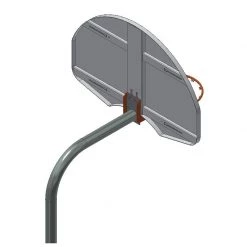 Institutional Basketball Hoops Gared Standard Duty Playground 4-1/2" O.D. Unbraced Rear-Mount Gooseneck Post GNA45R
