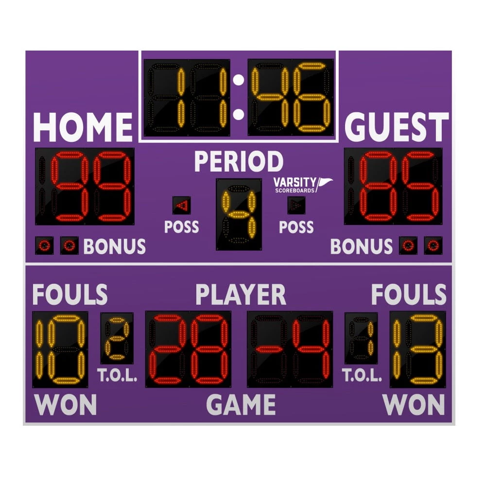 Varsity Scoreboards Model 2240 Basketball/Multisport Scoreboard Scoring Equipment And Shot Clocks 1 Varsity Scoreboards Model 2240 Basketball/Multisport Scoreboard Scoring Equipment And Shot Clocks